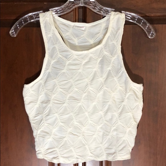 Poetry Tops - 🏆POETRY Cream Racerback Crop Top Stretchy, Sexy S